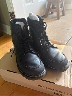 Dr. Martens Black Leather Lace-Up Combat Boots